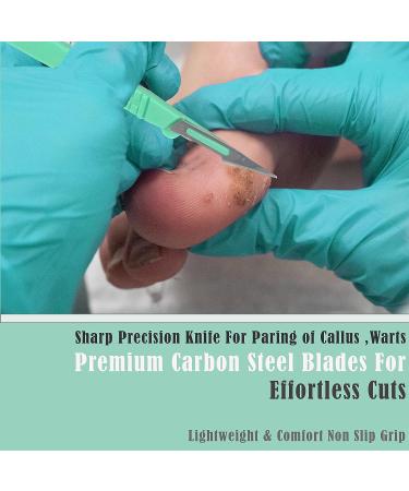 Disposable Sterile Scalpel 11 for Podiatry & Professional Corn Callous Knife - Carbon-Steel Blades, Plastic Handle - Box of 10 - Buy Online on GoSupps.com