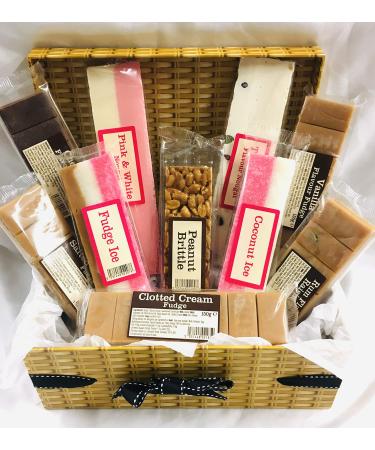 Large Fudge and Nougat Hamper - 10 x Full Size Bars - Fudge Nougat Coconut Ice Peanut Brittle Gift Box