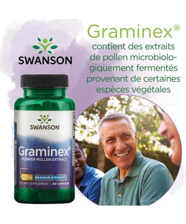 Swanson Graminex Flower Pollen Extract (Flower Pollen Extract) 500mg Rye 60 Capsules High Dosed Lab Tested Soy Free Gluten Free Non-GMO - Buy Online on GoSupps.com