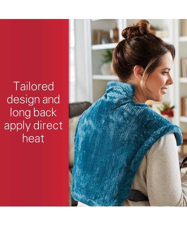 Sunbeam XL Renue Heating Pad - Neck & Shoulder Pain Relief - 4 Heat Settings - Auto-Off - Blue Sapphire - 25 x 25 - Buy Online on GoSupps.com