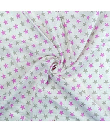 MuslinZ 6pk Baby Muslin Square Burp Cloth Star Mix 100% Cotton 70x70cm - Violet - Buy Online on GoSupps.com