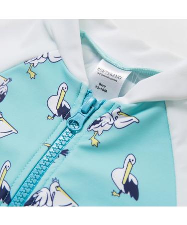 BONVERANO Baby Boys Swimsuit/Sunsuit UPF 50+ Sun Protection with Sun Hat - Light Blue (3 Months) - Buy Online on GoSupps.com