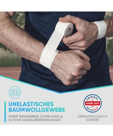 Sports Tape - 6 Rolls (3.8cm x 10m) | Tearable White Professional Sport Tape for All Sports | Buy Now! - Buy Online on GoSupps.com