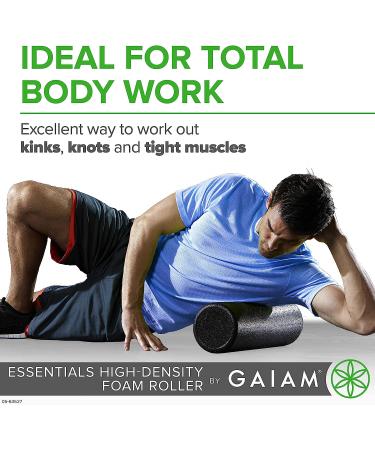Gaiam Essentials 18-inch High Density Foam Roller for Deep Tissue Massage | Black - Buy Online on GoSupps.com