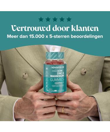 Novomins Zinc & Magnesium Gummies Sugar Free Supports Muscle & Bone Health Energy & Metabolism with Vitamin B6 High Dose Magnesium & Zinc Supplement Gluten Free - Buy Online on GoSupps.com