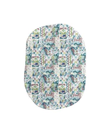 Ostomy Bag Cover Teal Green Gray Geometric 3.25 inch Opening