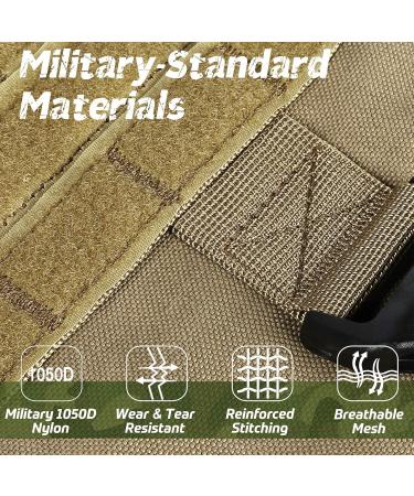 Rabbitgoo No Pull Dog Harness for Medium Dogs | Tactical Adjustable Padded Vest with Handle & Metal Buckle | Breathable Military Safety Harness - Brown (1 Pack) - Buy Online on GoSupps.com