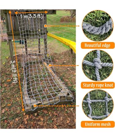 Outdoor Rope Net Climbing Cargo Net for Treehouse Protection Wall Balcony Banister Protection Fence Playground Netting (1 * 2m(3.3 * 6.6ft)) () - Buy Online on GoSupps.com