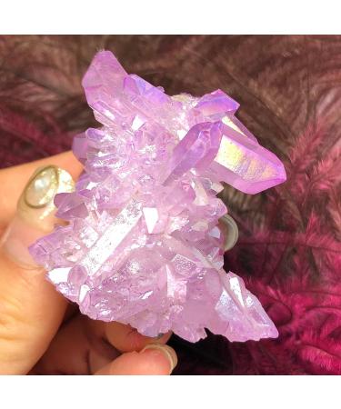 Beautiful Aura Crystal Cluster Angel Aura Titanium Quartz Crystal Specimen Minerals Decorative Home Collections - Buy Online on GoSupps.com