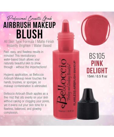 Pink Delight Half Ounce Bottle - Belloccio Professional Airbrush Makeup Blush - Buy Online on GoSupps.com