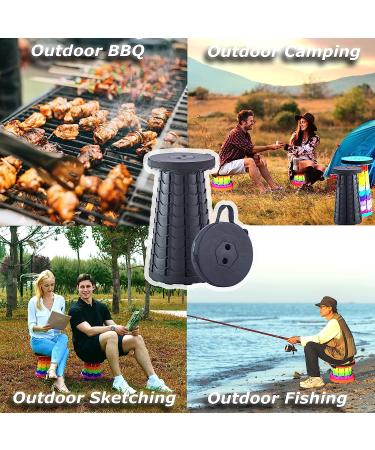 VSSOLO Upgraded Portable Folding Stool  Camping Retractable Seat for Adults Outdoor  Travel  Barbecue  Fishing  Waiting in Line Lightweight Chair 2023 Second Generation Black - Buy Online on GoSupps.com