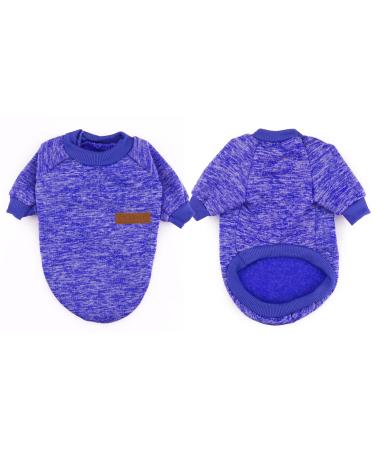 Mosucoirl Pets Cat dog sweater winter dog sweater litter clothing Comfortable fleece polluting mantle costume warm sweater clothing for puppies small medium dog m blue