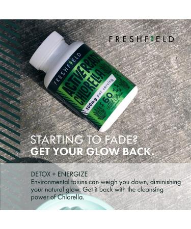 Freshfield Chlorella 500mg Capsules - Vegan Friendly with Chlorophyll & Antioxidants - Plastic Negative - Buy Online on GoSupps.com