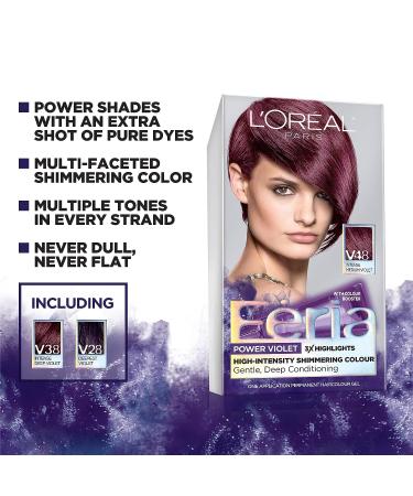L'Oreal Paris Feria V38 Violet Noir Hair Color Dye - Intense Deep Violet | 1 Count - Buy Online on GoSupps.com