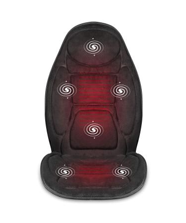 SNAILAX Vibration Massage Seat Cushion with Heat,Back Massager,Massage Chair Pad with 6 Vibrating Motors and 2 Heat Levels,Chair Massager for Home Office Use(Black)