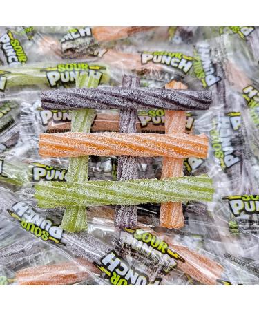 Sour Punch Twists Halloween Edition - Monster Melon, Bone-Chilling Berry, & Oozing Orange Flavors - 90 Pieces Individually Wrapped Assorted Sour Candy Bag - Buy Online on GoSupps.com