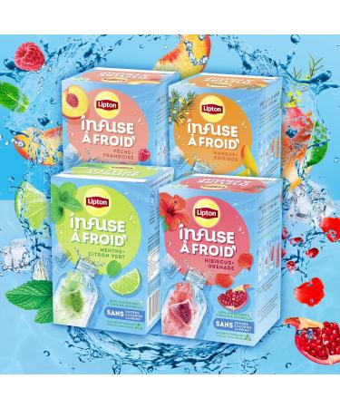 Lipton Cold Brew Cold Infusion Lemon & Mint Taste Ideal for Ice Tea Ingredients of 100% Natural Origin 6x15 Pyramid Bag - Buy Online on GoSupps.com