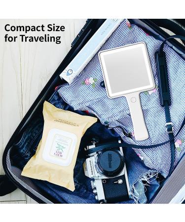 Corroy Travel Handheld Mirror - Rechargeable USB Makeup Mirror - Buy Online on GoSupps.com