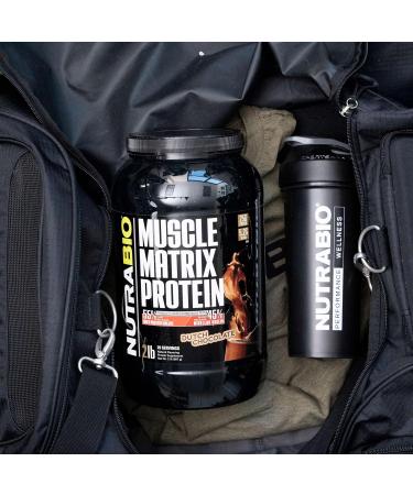 NutraBio Muscle Matrix Protein Powder - 25g of Protein Per Scoop - Whey Isolate and Micellar Casein Combo for Fast and Slow Release - Dutch Chocolate - 2 Pounds 28 Servings - Buy Online on GoSupps.com