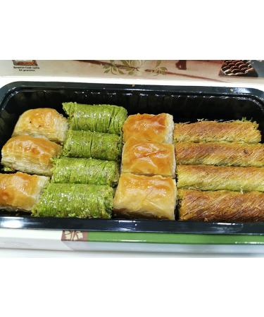 Gulluoglu Assorted Turkish Baklava Mix - Pistachio, Walnut, and Kadaif - 14 Pieces (1.1 lb) - Authentic Turkish Dessert Variety Pack - Buy Online on GoSupps.com