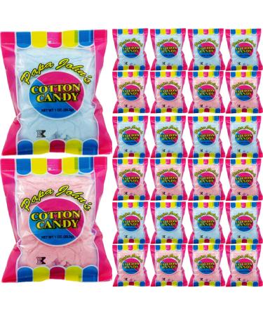 Fruidles Cotton Candy Blue and Pink Party Flavors Supplies Birthday Treats for Kids, Kosher, 1oz Bag (24-Pack) 1 Ounce (Pack of 24)