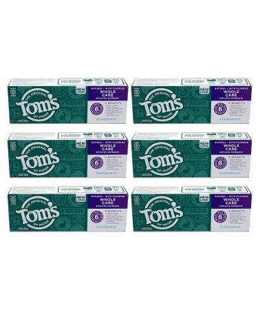 Tom's of Maine Whole Care Fluoride Gel - Peppermint (4 oz Pack of 6) | Buy Internationally - Best Oral Care - Buy Online on GoSupps.com