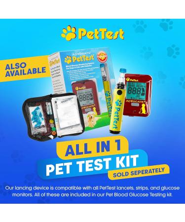 PetTest Genteel Pain-Free Lancing Device for Dogs & Cats - Easy Blood Sugar Monitoring with Sterile Lancets & Tips - 2024 Model - Buy Online on GoSupps.com