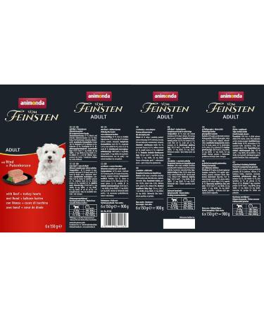 Animonda Adult Dog Food - Wet Beef + Turkey Heart 6 x 150g | Premium Nutrition for Dogs - Buy Online on GoSupps.com