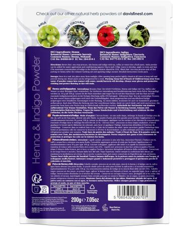 Davis Finest Henna-Indigo Hair Color - 100g PPD-Free Natural Black & Brown Hair Dye for Hair & Beards - Buy Online on GoSupps.com