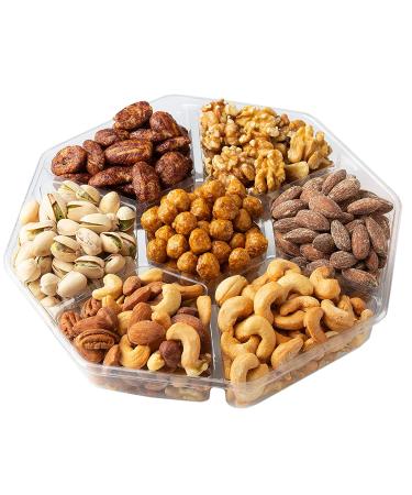 Oh! Nuts 7 Variety Roasted Salted Nuts Gift Basket - 1.8 LB Prime Gourmet Assortment Tray for Birthday, Anniversary, Corporate Gifts - Men and Women - 1.8 Pound - Buy Online on GoSupps.com