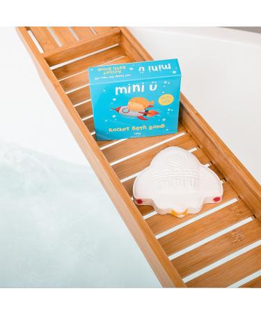 Mini U Rocket Bath Bomb Bath Fizzer with Shea Butter to Moisturise Vegan & Cruelty Free White Red & Yellow Flame Tail 1 - Buy Online on GoSupps.com