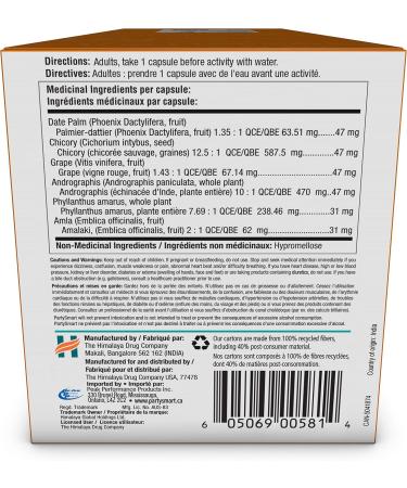 Himalaya PartySmart 10 Vegetarian Capsules Provides Antioxidants Non-GMO Plant-based 250 mg 3 Pack 10 count (Pack of 3) - Buy Online on GoSupps.com