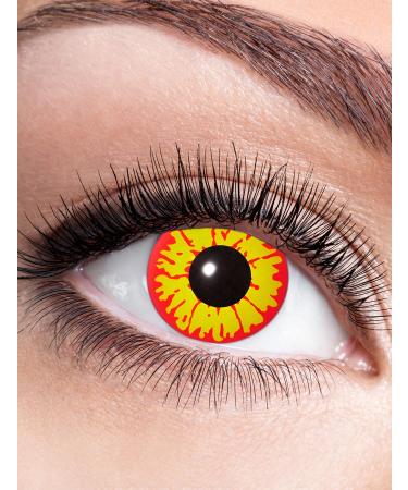 Eyecatcher 84063141-615 - Colored contact lenses 1 pair for 12 months red black carnival Mardi Gras Halloween Orc