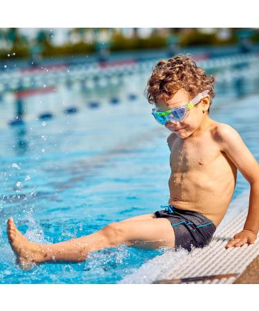 Aquasphere Vista JR Swimming Goggles for Kids | UV Protection Leak-Free Silicone Seal | Perfect for Boys & Girls Ages 6+ - Transparent & Light Green-Blue Lens - Buy Online on GoSupps.com