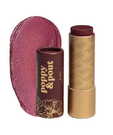 Poppy & Pout All Natural Lip Tint Cardboard Tube Hand-Filled Beeswax Vitamin E Coconut Oil Cruelty Free All-Natural Shades (Lola)