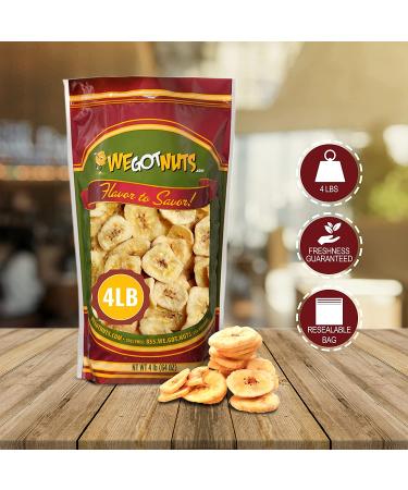 We Got Nuts Sweetened Banana Chips - 4 lbs Sealed for Freshness | Healthy Snack - Buy Online on GoSupps.com