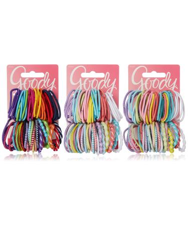 Goody Girls Ouchless Elastics Assorted 60 Count (Pack of 3)