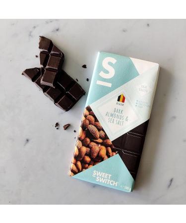  Sweet Switch SWEET-SWITCH - 4 x 100g - Dark Chocolate Mix - 70% Dark Chocolate - 53% + Orange - 53% + Almonds & Sea Salt - 88% + Raspberry - Sugar-Free - Gluten-Free - Vegan - KETO - Buy Online on GoSupps.com