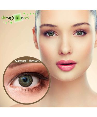 Natural Brown Contact Lenses - Monthly Colored Lenses | Designer -3.00 Diopters + Free Container - Buy Online on GoSupps.com