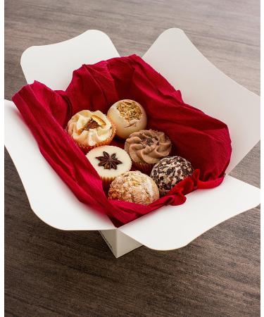 BRUBAKER 6 Handmade Merry Christmas Spa Bath Bombs - Natural Vegan Organic Shea Butter, Cocoa Butter, Olive Oil - Moisturizing Truffles for Dry Skin - Buy Online on GoSupps.com