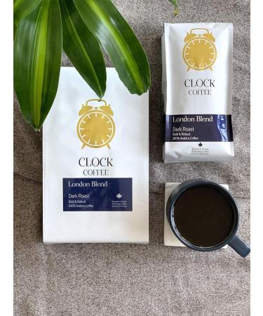 Clock Coffee London Blend Dark Roast Whole Bean 1 lb (454 g) 100% Arabica Coffee 454 g (Pack of 1) Dark Roast - Buy Online on GoSupps.com