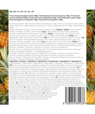  ZINGY ZOO Freeze Dried Pineapple Powder | XL 300g Natural Pineapple Powder Freeze Dried Fruit | Dried Unsweetened Pineapple Lyophi Powder - Buy Online on GoSupps.com