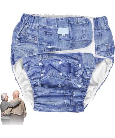Adjustable Reusable Adult Diaper Pants - Incontinence Care for Seniors | Washable & Comfortable (Blue) - Buy Online on GoSupps.com