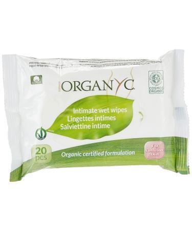Organyc Intimate Cotton Wipes 20 Wipes