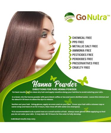 Organic Henna Powder for Hair - Natural Red Hair Dye (8oz) | Henna for Hair & Beard Color - Buy Online on GoSupps.com
