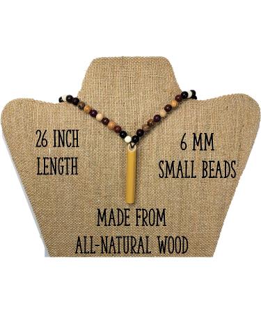 Bamboo Stress Straws Necklace for Meditation and Mindful Breathing - Wooden Mala Beads Bracelet for Relaxation and Stress Relief - Buy Online on GoSupps.com