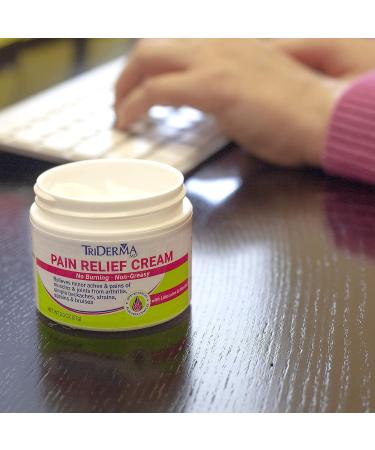 TriDerma Pain Relief Cream Maximum Strength - Heel, Foot, Back, Neck, Arthritis, Muscle, Nerve Pain Relief - 2oz Jar - Buy Online on GoSupps.com