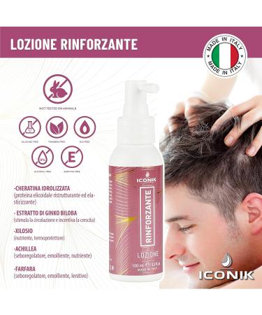 Iconik Strengthening Lotion for Men and Women Anti-Loss Spray Strengthening Energizing Restructuring Treatment Fine Fragile and Damaged Hair - Buy Online on GoSupps.com