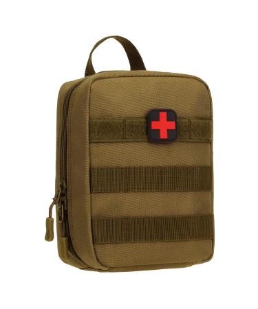 HuntVP Tactical empty first aid bag with red cross patch 1000d molle Pouch emergency bag militarily waterproof for camping outdoor brown - Buy Online on GoSupps.com