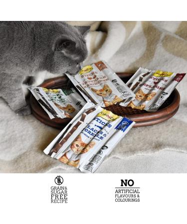 Gimcat Sticks Salmon & Trout - High Meat Sugar-Free Soft Caus Sticks - 1 Pack (4 Sticks) - Premium Cat Treats for Healthy Pets - Buy Online on GoSupps.com